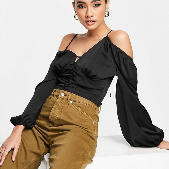 Topshop Tops - TOPSHOP Black Sexy Strappy Top